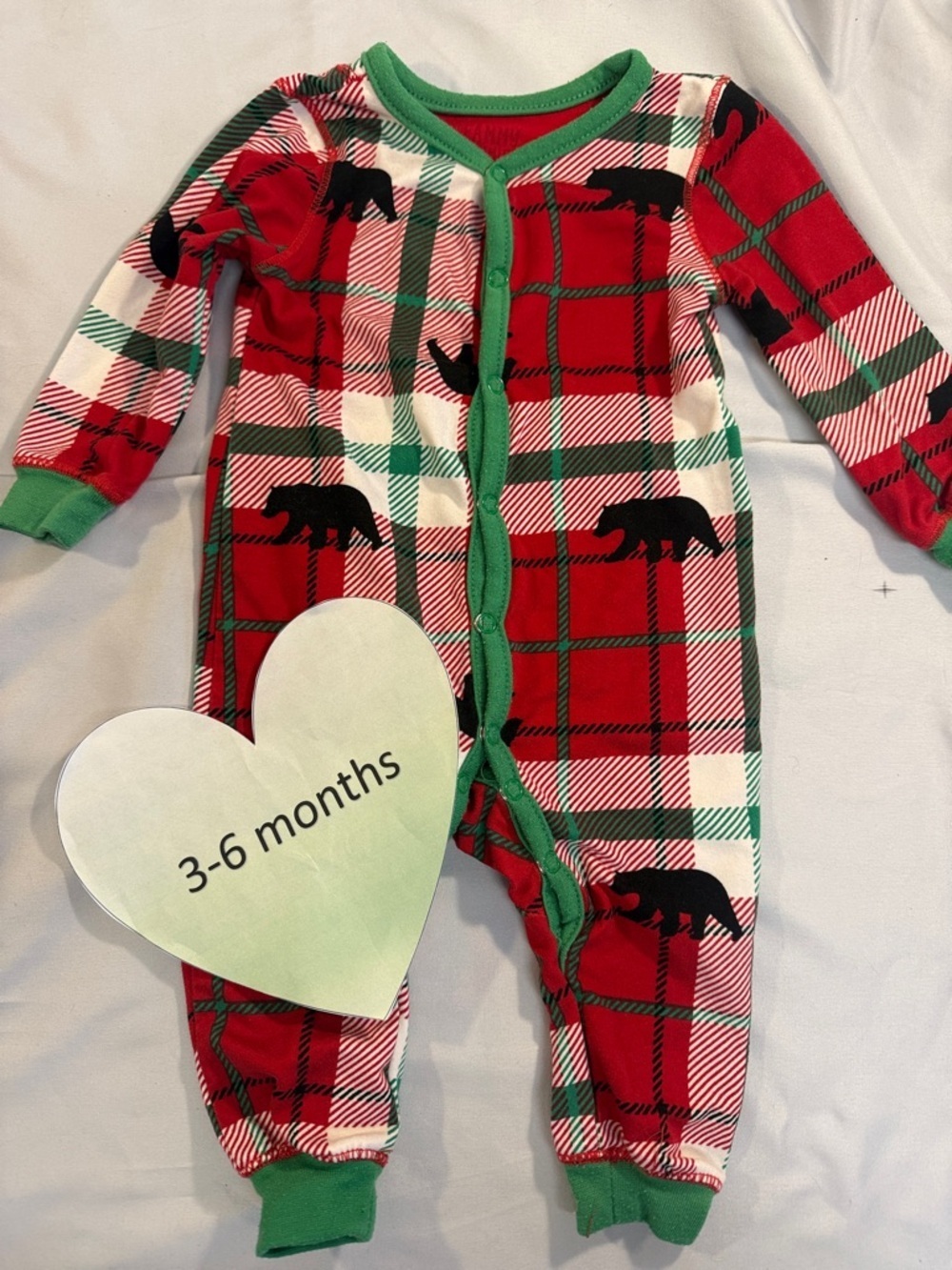 Family Jammies - Plaid Red and Green Kids One Piece Sleeper